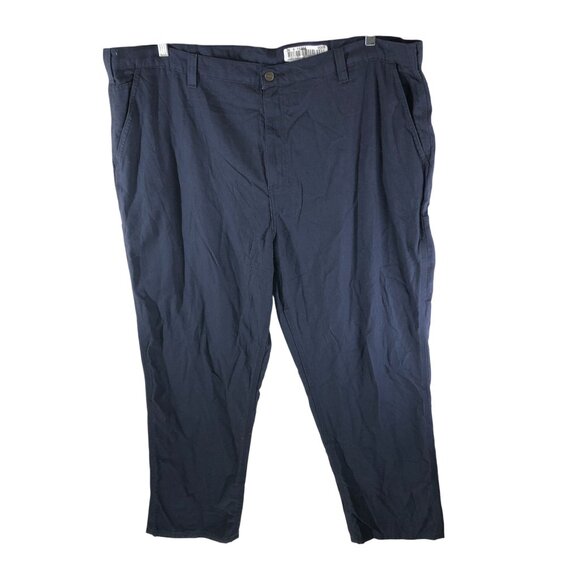 Carhartt 383-20 Mens Canvas Work Pants Dungaree Fit Navy Blue 48x32 - Picture 1 of 4